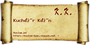 Kuchár Kán névjegykártya